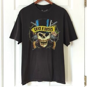 Guns N' Roses Skull Logo Graphic Short Sleeve Crewneck Band T-shirt Black XL
